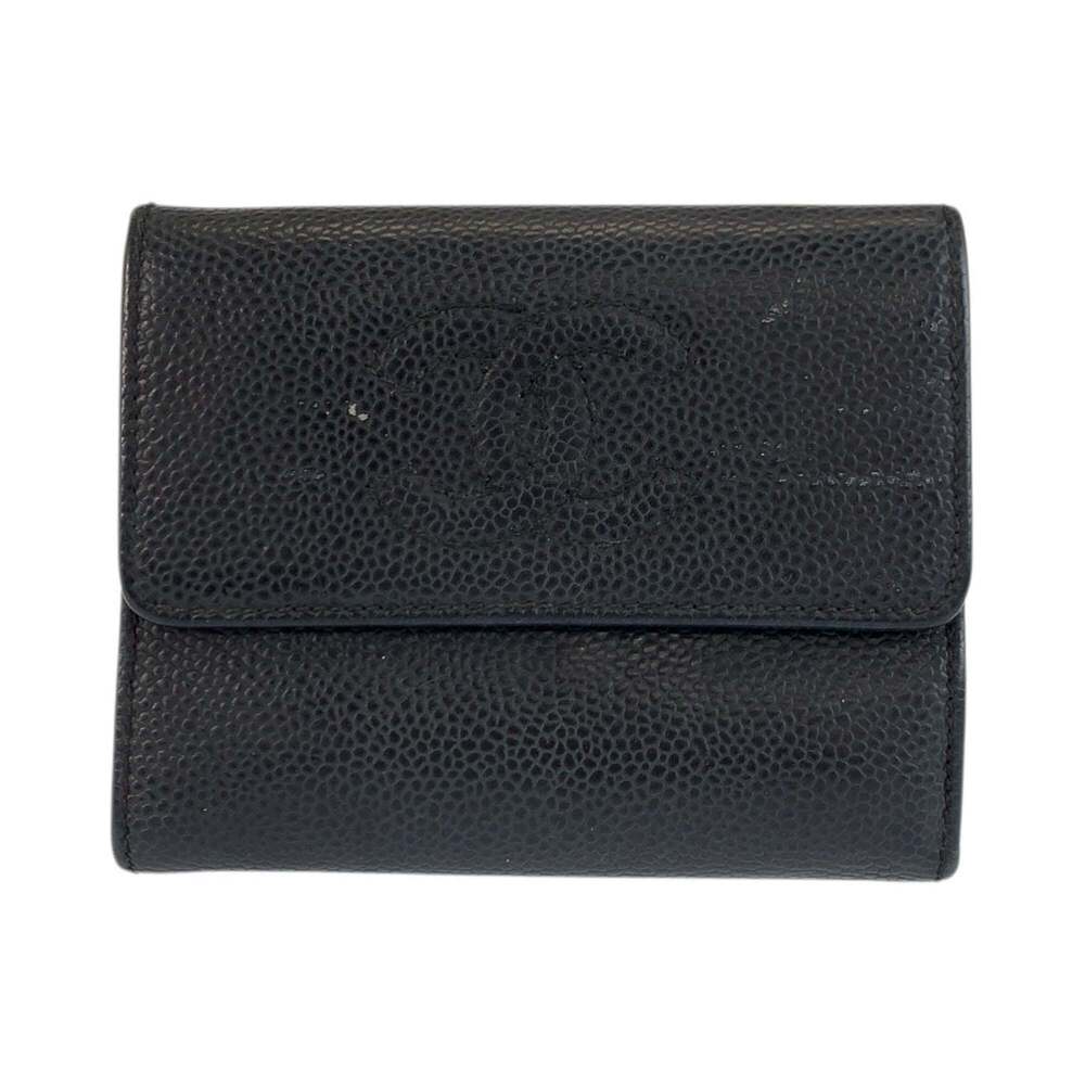 CHANEL Black Leather Logo Wallet - Picture 1 of 10